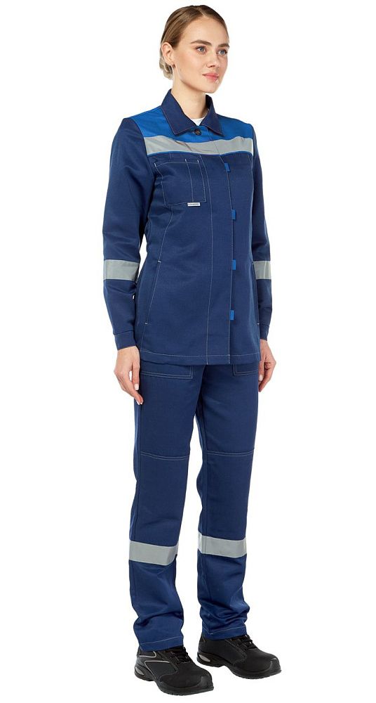 Костюм женский рабочий летний Тимбер синий-василек с ПК