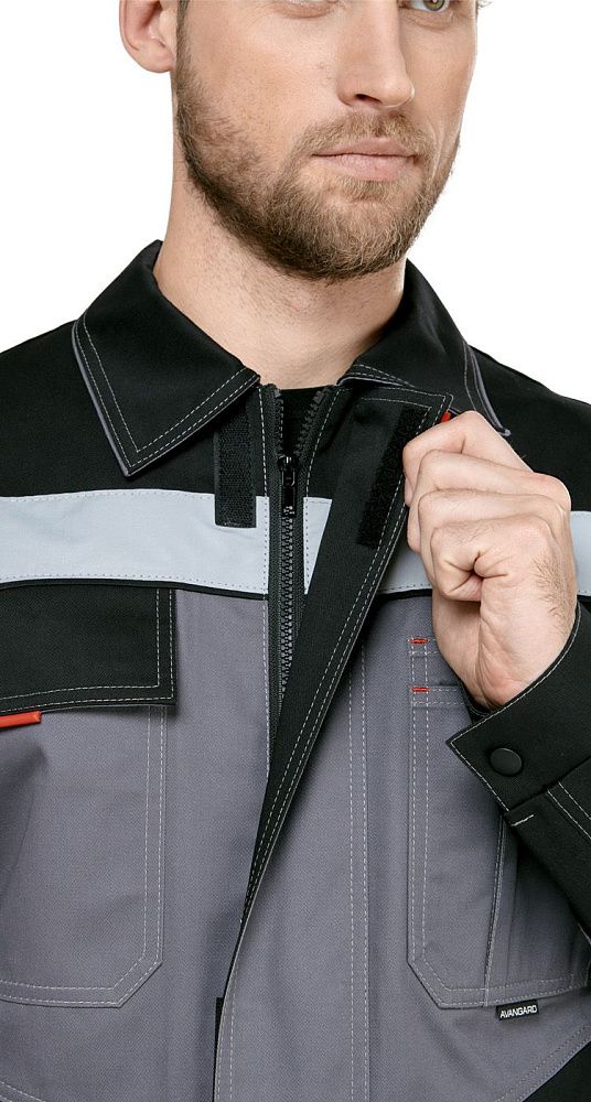 Костюм мужской рабочий летний Гудзон NEW с пк серый-черный